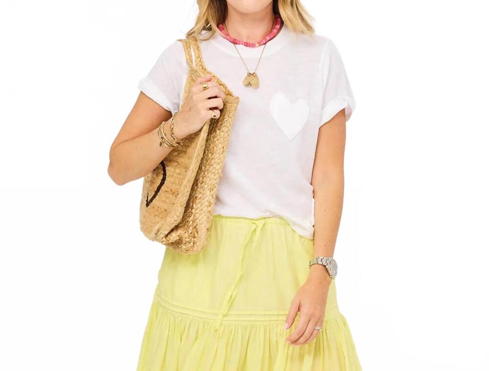 NEW KERRI ROSENTHAL women's slub t-shirt in white